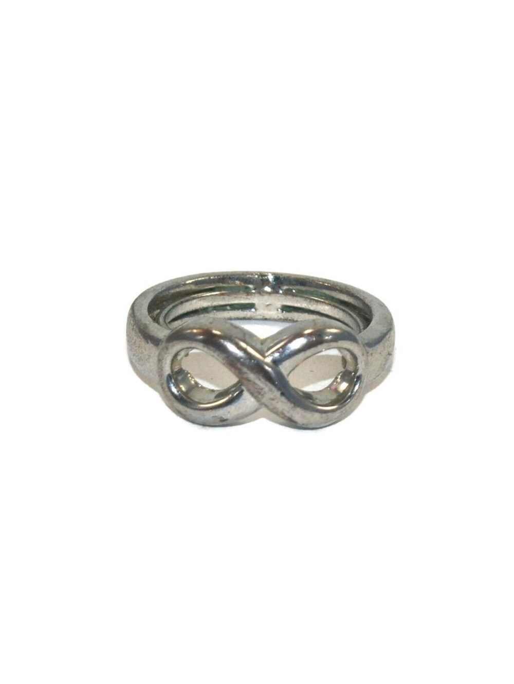 Vintage Silver Tone Infinity Statement Ring, Size 7 1/2 Ring.